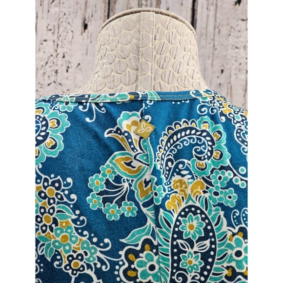 Prana Women's S Nadia Dress Blue Paisley Surplice Crossover Short Sleeve EUC - Picture 4 of 7